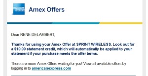 amex credit for sprint payment