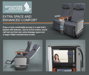 email ad for singapour airlines premium economy seats