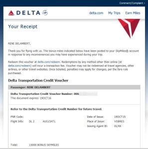 email that i will get points for ife issue atl to anc 1st class delta