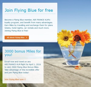 join klm flying blue earn 3000 bonus points after one flight