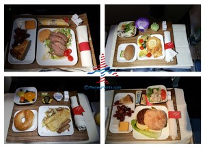 lots of delta air lines 1st class meals breakfast lunch and dinners