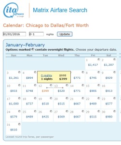 new low dec price for ord to dfw run