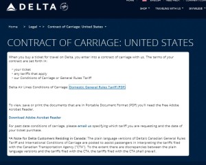 delta air lines contract of crriage usa