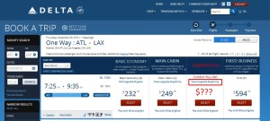 mockup of what new comfort plus pricing may look like on delta=com