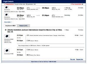 Here is the CheapOAir Booking Screen