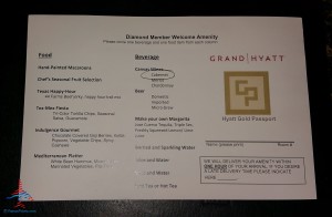 diamond amenity choices at checkin grand hyatt dfw renes points blog review