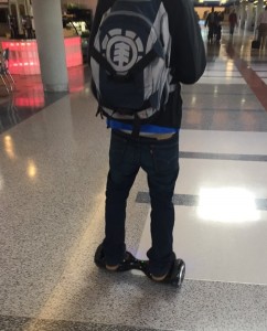hoverboard in airport