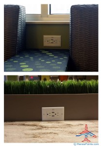 power outlets everywhere in the new MSP Escaple Lounge renes points blog reveiw