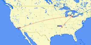 Los Angeles to Memphis 5178 MQM's Delta Elite Mileage Run ...
