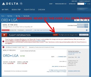 much more info about changes but did NOT click accept or change flight on delta-com