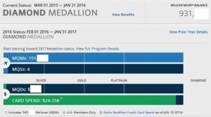 my delta medallion status and rolloever mqms