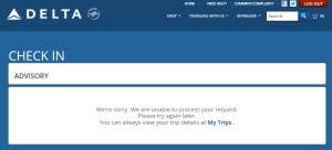 seat error at checkin with delta air lines on delta-com