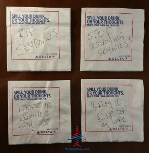 will you complain to delta on their napkins - you should