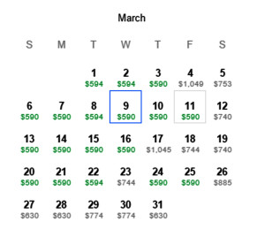 Houston to Hong Kong American Airlines March 2016 Mileage Run March Calendar