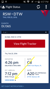 Use Fly Delta APP to track inbound airplane and arrival gate and time renespoints blog (2)