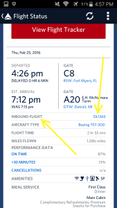 Use Fly Delta APP to track inbound airplane and arrival gate and time renespoints blog (3)