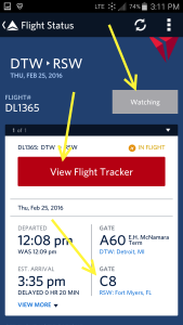 Use Fly Delta APP to track inbound airplane and arrival gate and time renespoints blog (4)