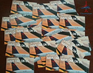 a huge pile of delta air lines hoou coupons