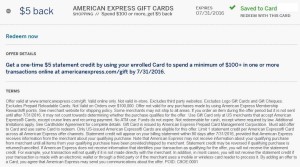 amex money back on gift cards