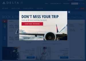 dont miss your trip shopping popup on delta-com