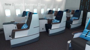 side view new klm business class full flat seats