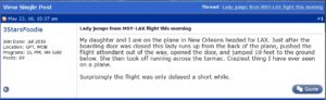 3StarsFoodie on flyertalk posts about passagner opens door on Delta jet DL1325 23MAY16 and runs accross tarmac