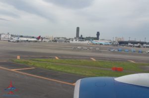 Delta 777 jfk to nrt renespoints blog review landing nrt delta 747 in view
