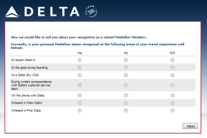 Delta Air Lines SkyMiles survey for 250 points RenesPoints blog review (12)
