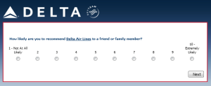 Delta Air Lines SkyMiles survey for 250 points RenesPoints blog review (4)