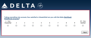 Delta Air Lines SkyMiles survey for 250 points RenesPoints blog review (6)
