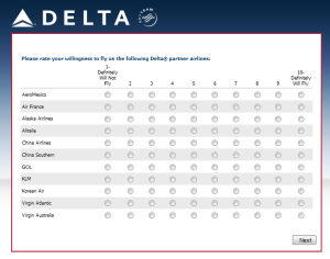 Delta Air Lines SkyMiles survey for 250 points RenesPoints blog review (9)