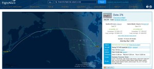 from flightaware tracking of delta air lines flight 276 from NRT to DTW