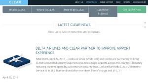 news from CLEARME web site