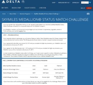 status match challenge to delta air lines