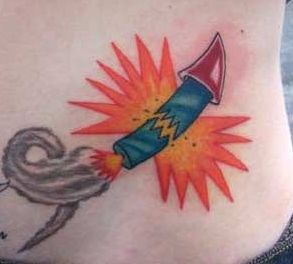 exloding rocket tattoo
