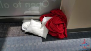left over delta pillow and blanket left behind in msp renespoints blog