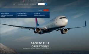 delta-com home page says back to full operations and thank you for your patience and support