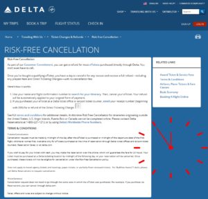 delta risk free cancel rules