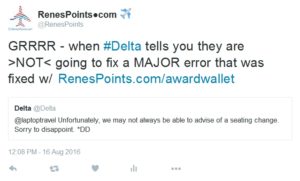 delta tweet not going to let us know about seat changes
