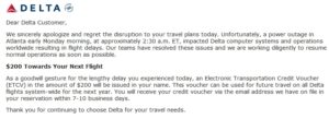 delta voucher email from the power fail canceled and delayed flights renespoints blog