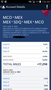 AeroMexico Mileage Run numbers credit to Delta