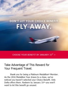 choice benefits reminder from delta