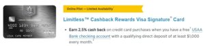 limitless cash back rewards from usaa