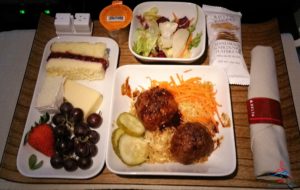 Korean Meatball with Rice Delta first class lunch review RenesPoints blog