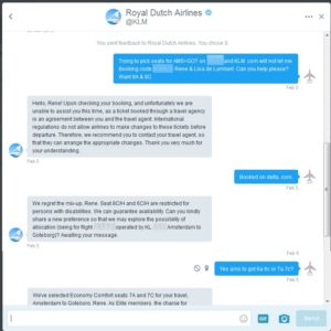 renespoints pvt chat with klm on twitter