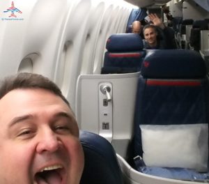 Rene and Greg the Frequent Miler in Delta One seats from SEA to DTW RenesPoints blog