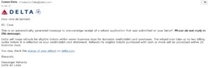 delta refund email