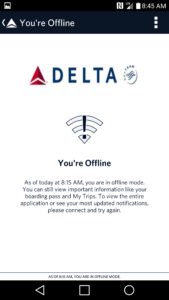 fly delta app offline mode frustrating
