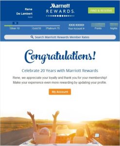 20 years as part of marriott rewards