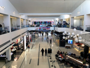 a high angle view of a mall
